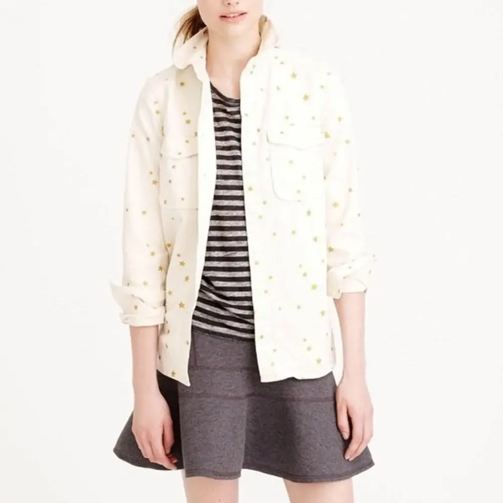 J. Crew Gold Star Button-down Top Ivory Size XS‎ B0874
